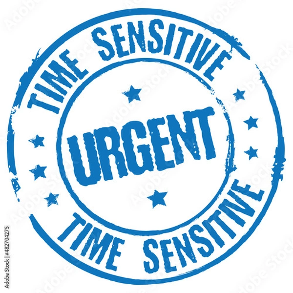 Obraz Urgent. Time Sensitive. Vector Blue Rubber Stamp.