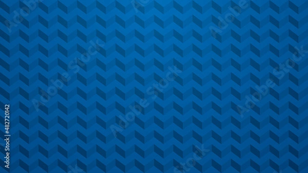 Fototapeta Blue chevron background. Vector seamless pattern with copy space for business presentation or web design.