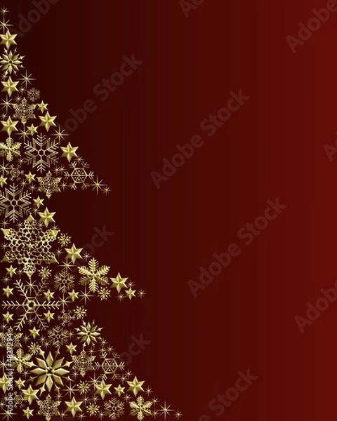 Obraz goldener weihnachtsbaum