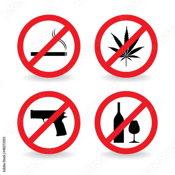 Fototapeta set of "do not" allowed symbols - illustration