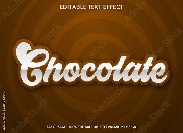 Fototapeta chocolate text effect style template with bold and abstract style use for business logo and brand