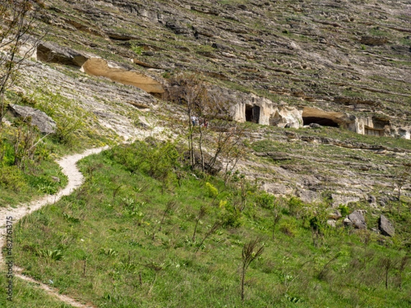 Fototapeta Abandoned limestone mines in Old Orhei, Moldova