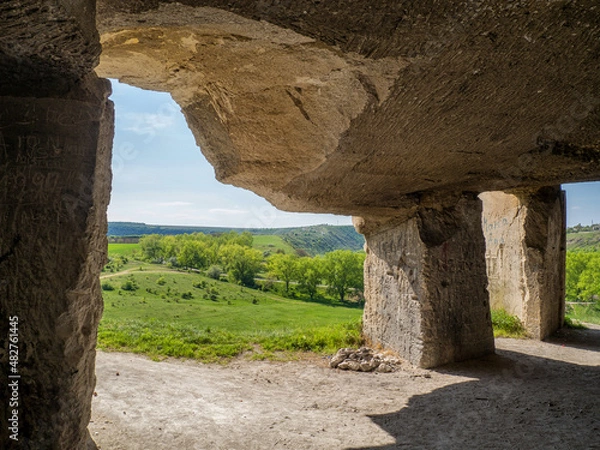 Fototapeta Abandoned limestone mines in Old Orhei, Moldova