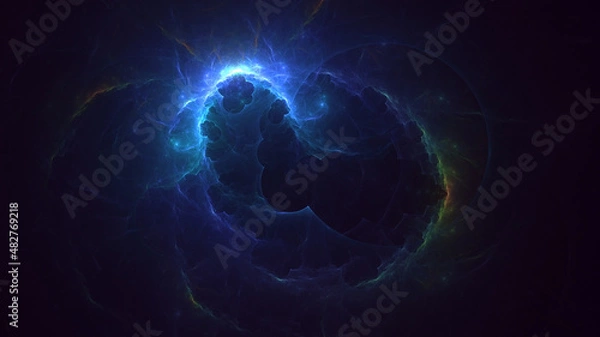 Obraz 3D rendering abstract multicolor fractal light background