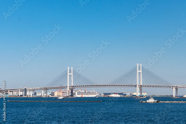 Obraz 橋　海　埠頭