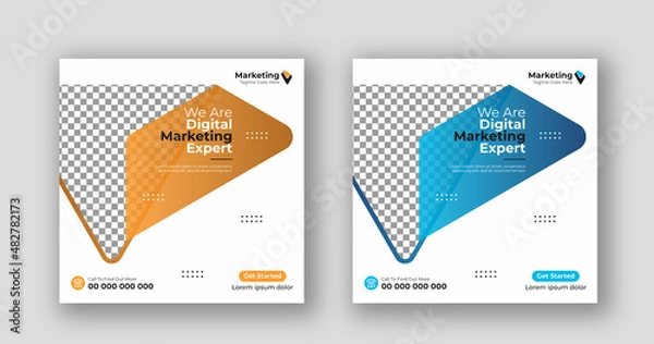 Fototapeta Business social media post square flyer Digital marketing banner template