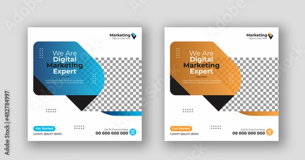 Fototapeta Business social media post square flyer Digital marketing banner template