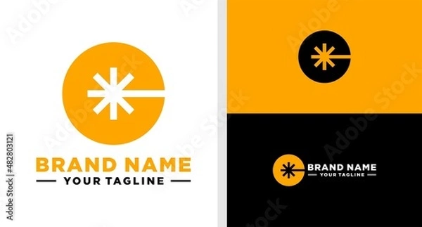 Obraz LETTER C LOGO STAR LINE NEGATIVE SPACE EDITABLE