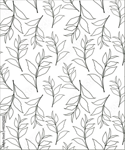 Fototapeta seamless pattern with leaves