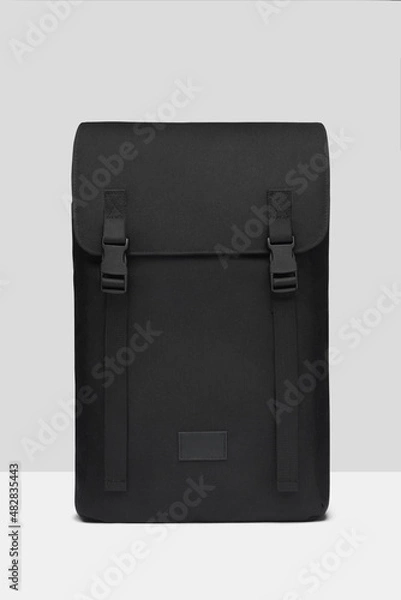 Fototapeta black backpack on white background