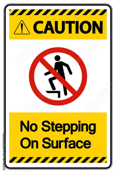 Obraz Caution No Stepping On Surface Symbol Sign