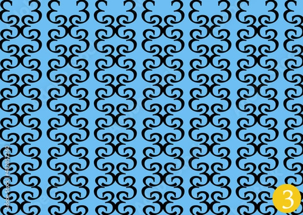 Fototapeta A pattern made from number 3 for wallpaper and decoration 