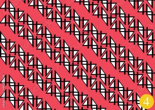 Fototapeta A pattern made from number 4, for wallpaper and decoration 