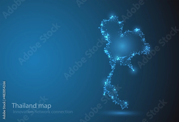 Obraz Thailand map connection network innovation