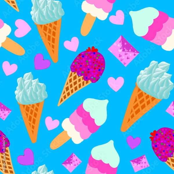 Obraz ice cream seamless pattern