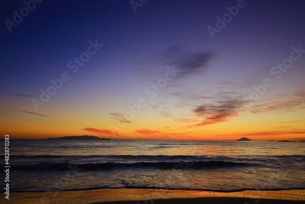 Obraz 白浜海岸の朝日