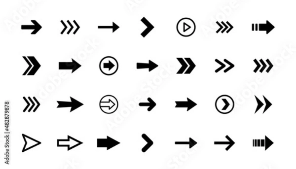 Fototapeta Arrow icon collection. Set of vector arrows.
