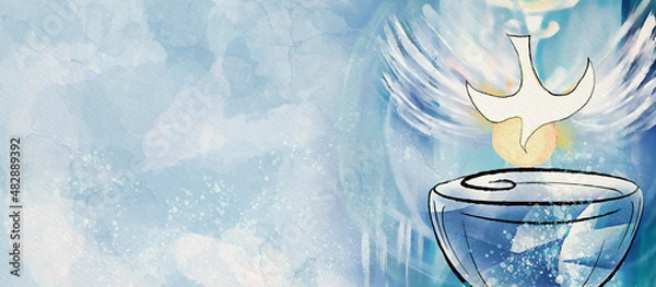 Obraz Baptism concept. Christian banner.