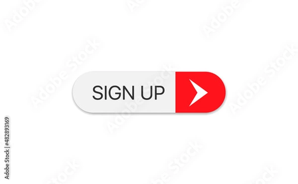 Fototapeta Sign up red button vector illustration for web