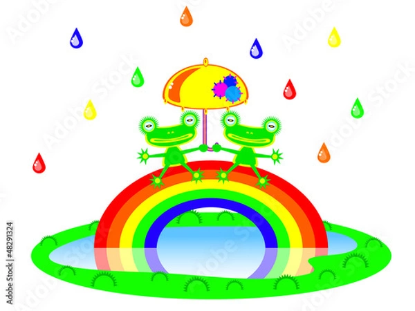 Obraz two baby frogs