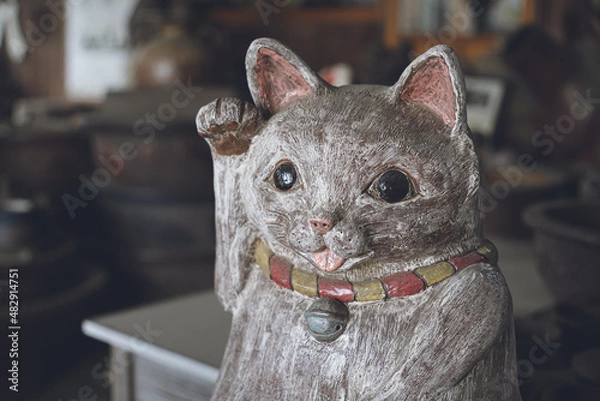 Obraz 愛知県常滑市の陶磁器がテーマの観光モデルコース - やきもの散歩道の招き猫