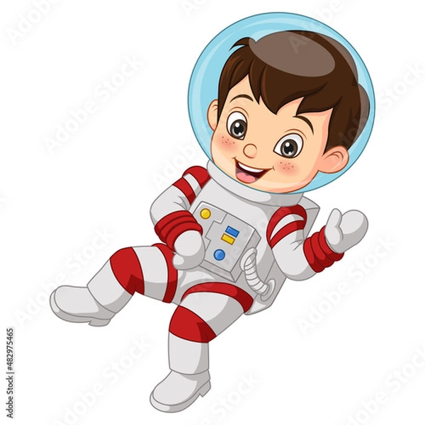 Obraz Cute little boy wearing astronaut costume