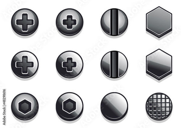 Fototapeta vector bolts and rivets