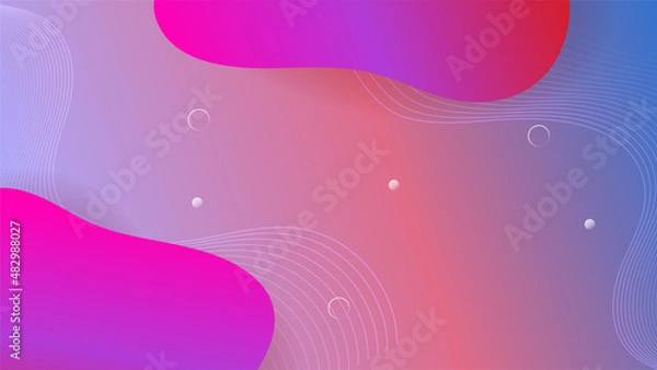 Fototapeta Abstract modern trendy minimal colorful background. Dynamic shapes composition with modern hipster futuristic graphic. Vector abstract background texture design, bright poster, banner