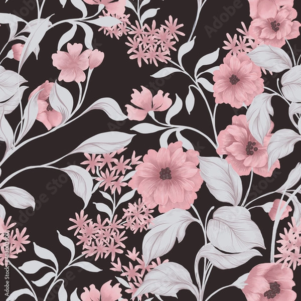 Obraz Beautiful seamless pattern with floral background 