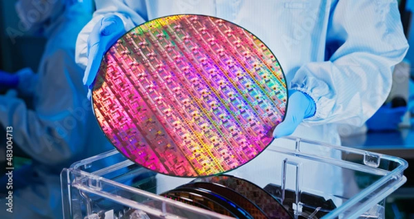 Obraz technician with wafer