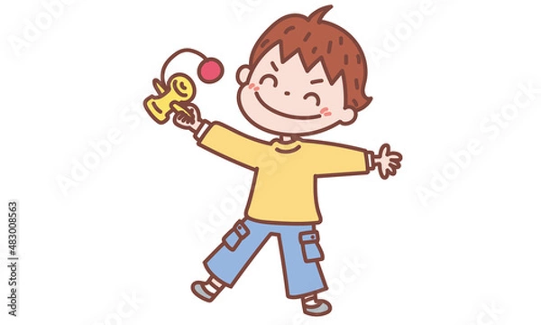 Obraz けん玉を得意げにする男の子