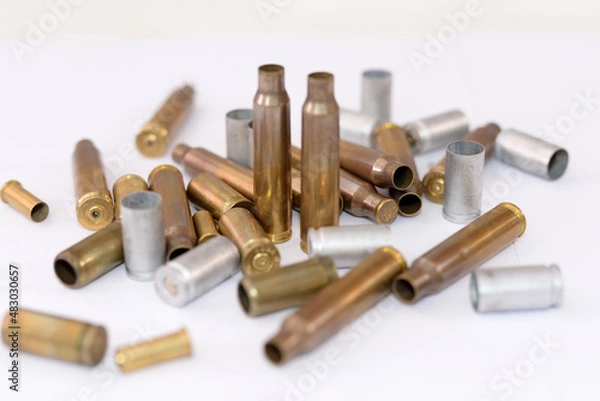 Fototapeta empty shells on white background