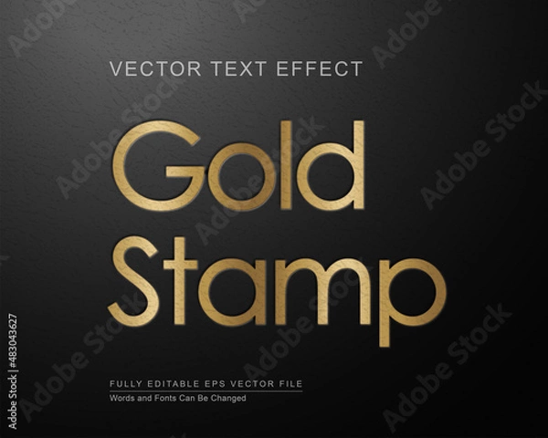 Obraz Gold Stamp Debossed on Leather Text Effect