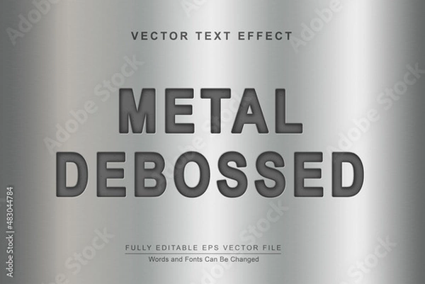 Fototapeta Metal Debossed Text Effect