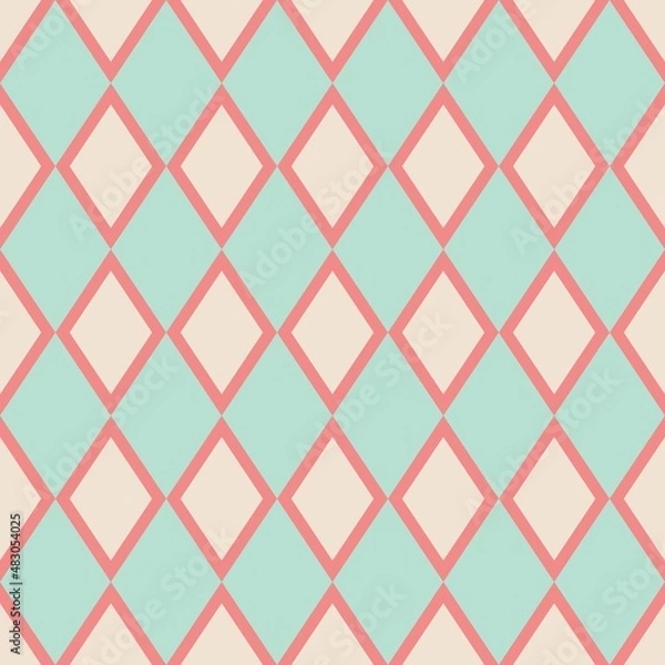 Fototapeta Tile pastel beige and mint green vector pattern or background