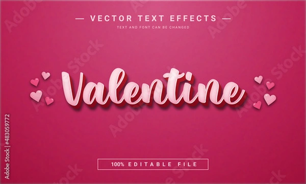 Fototapeta Valentine day editable text effect	