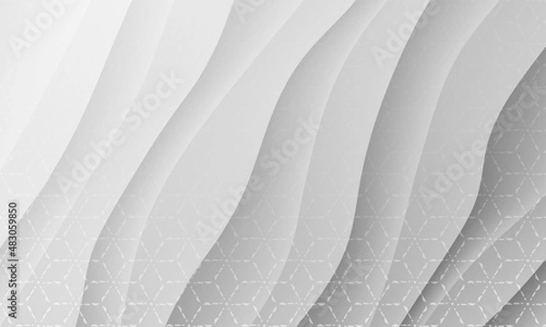 Fototapeta Monochrome Simple Geometric Effect Background. Black Line Halftone Wave Design. Grey Motion Graphic Illustration Wallpaper. Silver Business Texture Wall Background.