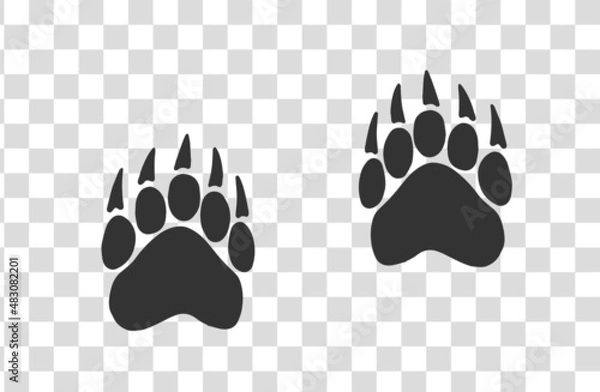 Obraz bear's footprint on a transparent background