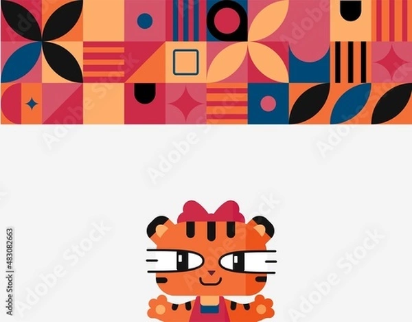 Obraz tiger cub baby pattern simple