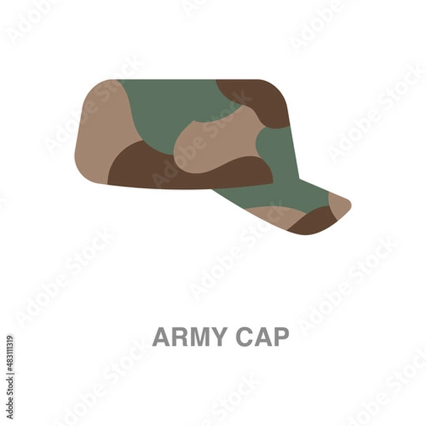 Fototapeta Army cap illustration on transparent background