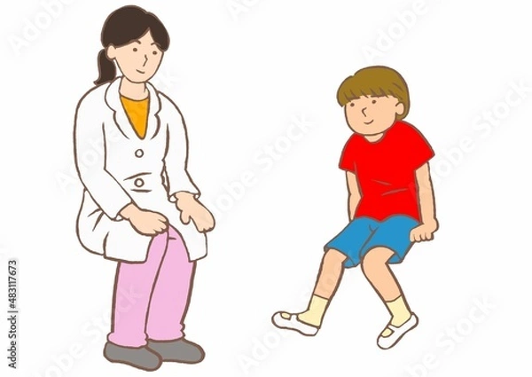 Fototapeta 児童精神科診察　発達障害の男の子と女医