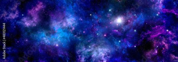 Fototapeta Gas cloud of a nebula in deep outer space