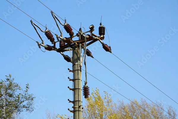 Obraz Damaged electric pillar