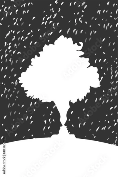 Fototapeta Faces form a tree