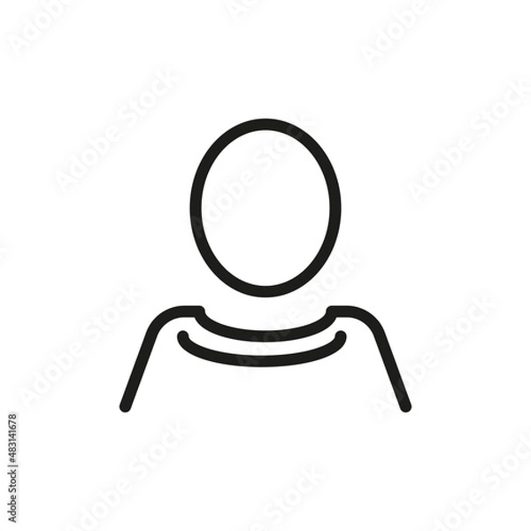Obraz User Outline Vector Icon. Illustration Of A Stroke Vector On A White Background. For App And Website