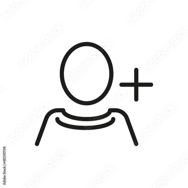 Obraz User Outline Vector Icon. Illustration Of A Stroke Vector On A White Background. For App And Website