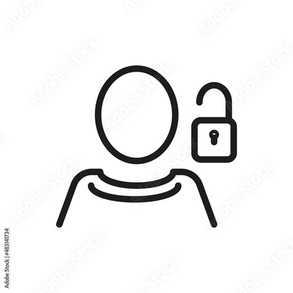 Obraz User Outline Vector Icon. Illustration Of A Stroke Vector On A White Background. For App And Website