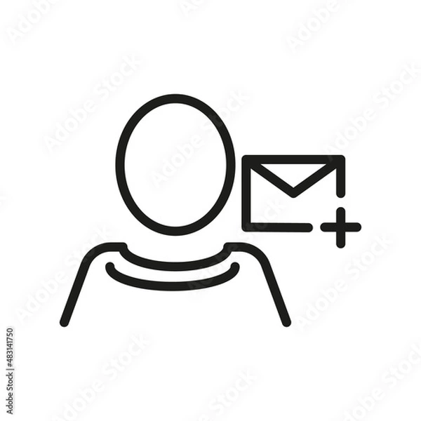 Fototapeta User Outline Vector Icon. Illustration Of A Stroke Vector On A White Background. For App And Website