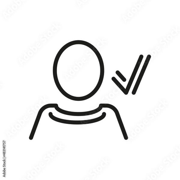 Obraz User Outline Vector Icon. Illustration Of A Stroke Vector On A White Background. For App And Website
