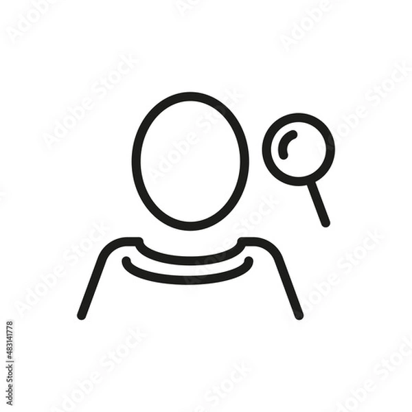 Obraz User Outline Vector Icon. Illustration Of A Stroke Vector On A White Background. For App And Website